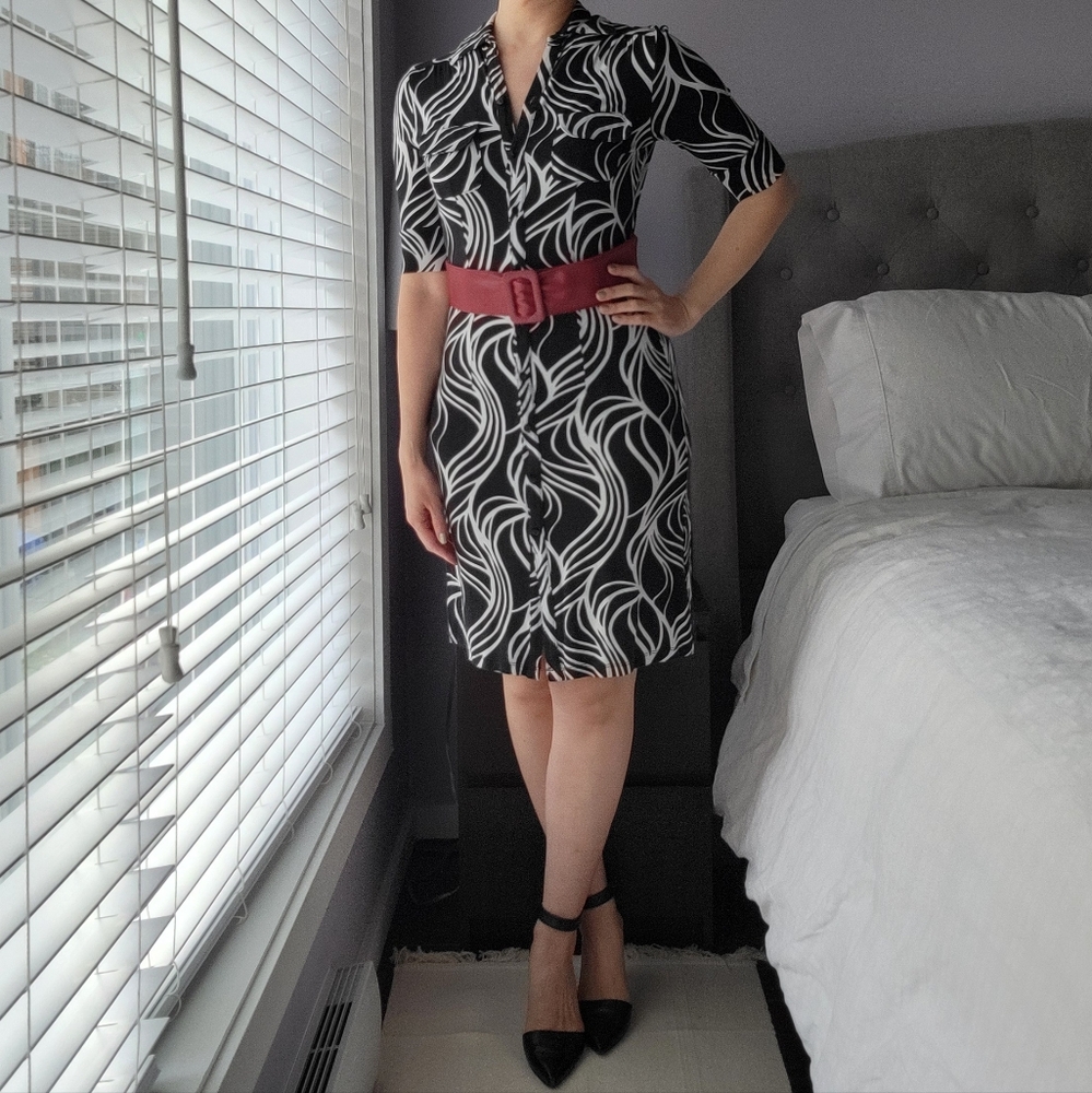H&M Black & White Shirt Dress